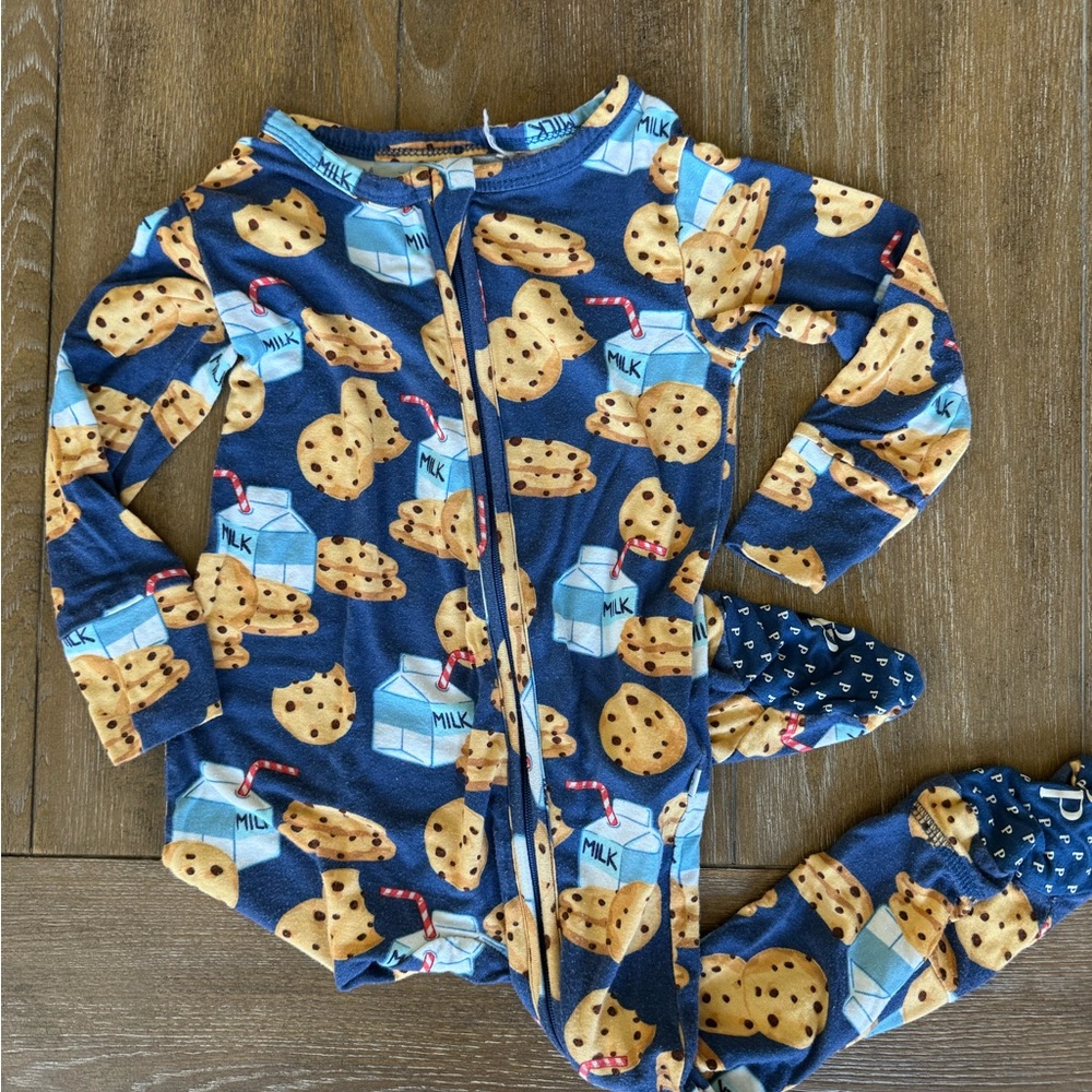 Posh Peanut Blue Cookie & Milk One-Piece Pajama